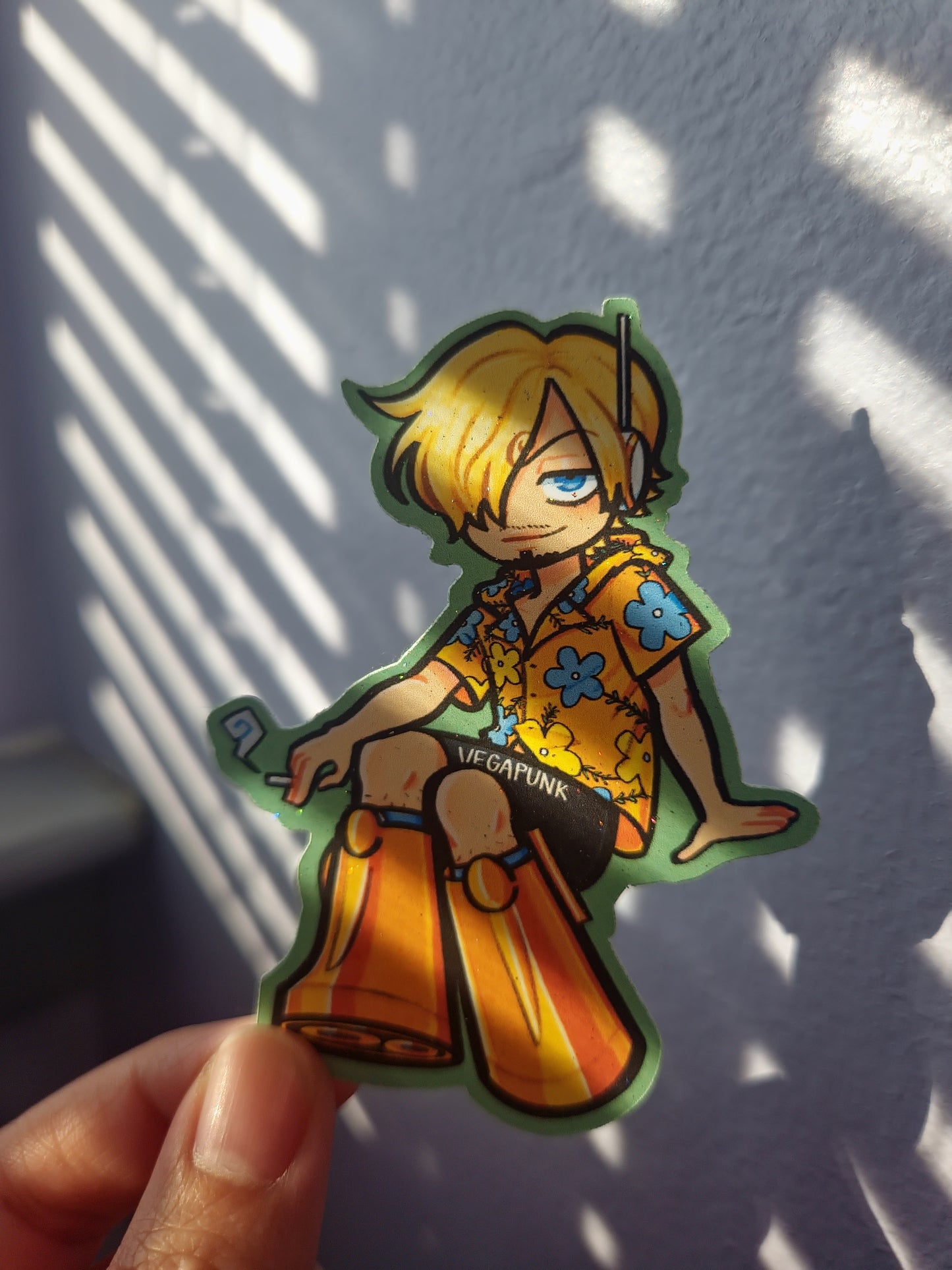 One Piece Egghead Sanji Glitter Sticker