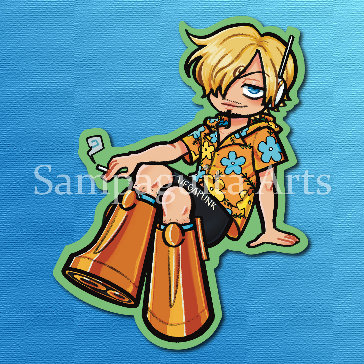 One Piece Egghead Sanji Glitter Sticker