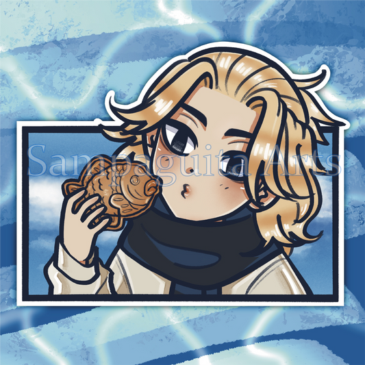 Tokyo Revengers Mikey Taiyaki Glitter Sticker