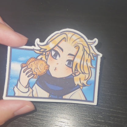 Tokyo Revengers Mikey Taiyaki Glitter Sticker