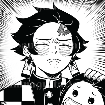 Demon Slayer Tanjiro Heart Squeeze Print